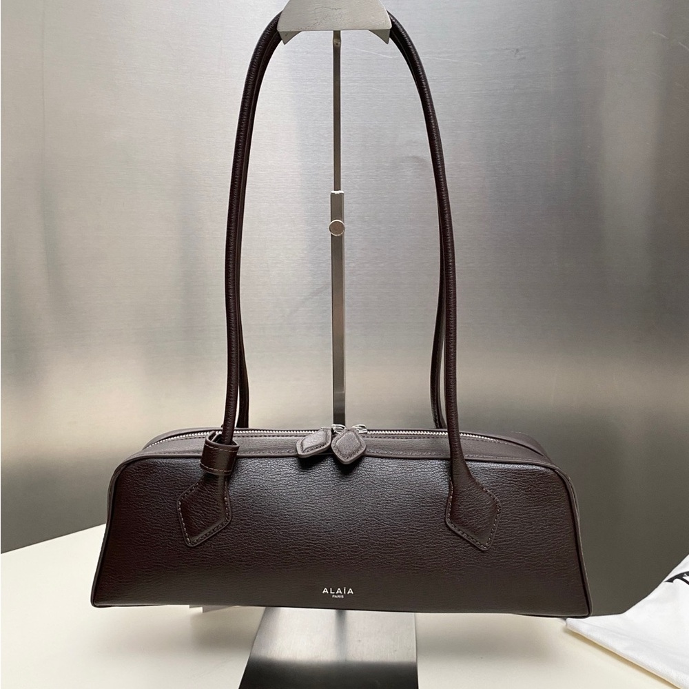 ALAIA Dark Brown Leather Shoulder Bag
